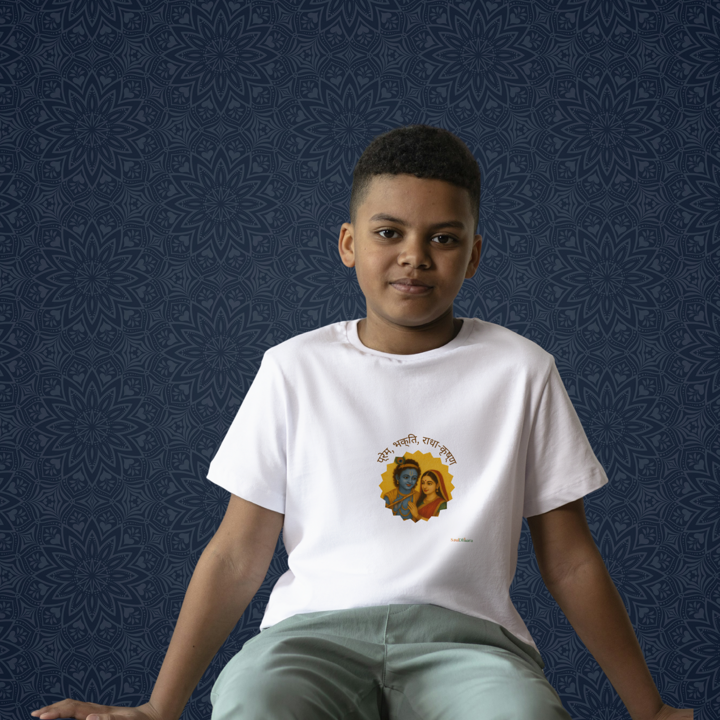Radha Krishna inspired Boy's Crew Neck T-Shirt