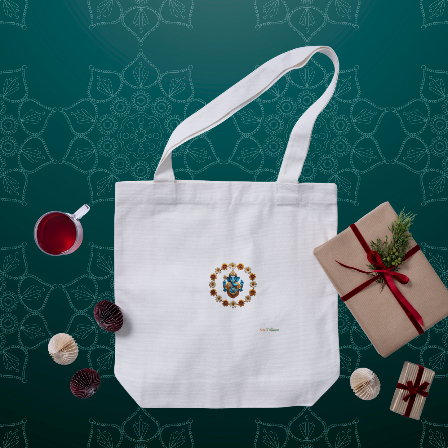 Ganesha inspired Tote Bag with Zipper