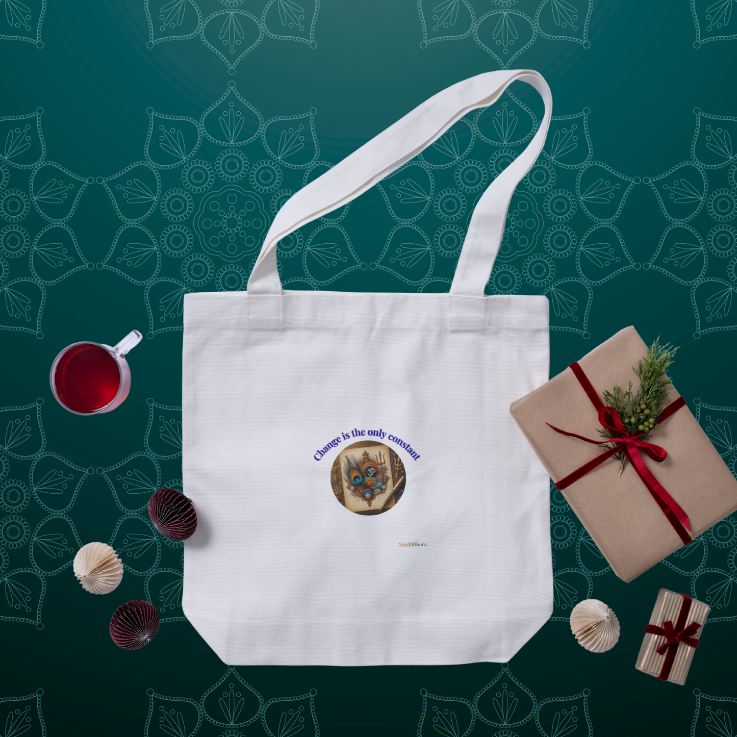 Gita inspired Tote Bag with Zipper