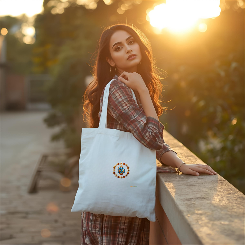 Ganesha inspired Tote Bag with Zipper